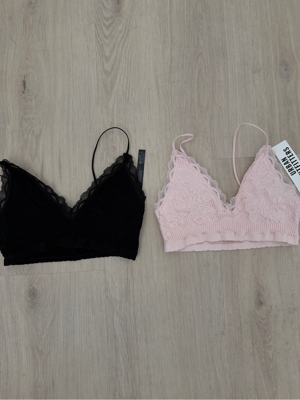 Urban Outfitters out from under Lace Bralette - Black and Light Pink